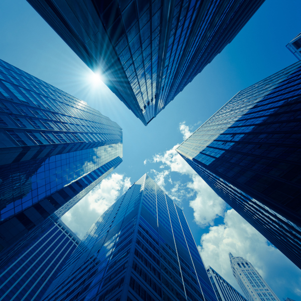 manhattan office building from below